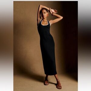 NWT Sezane IONA DRESS black and ecru size small